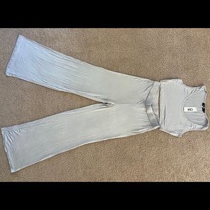 Gray 2 piece crop top/pants set